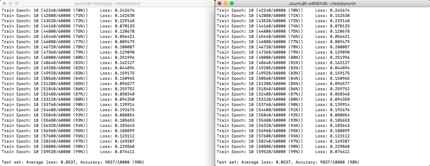 PyTorch 分布式训练结果