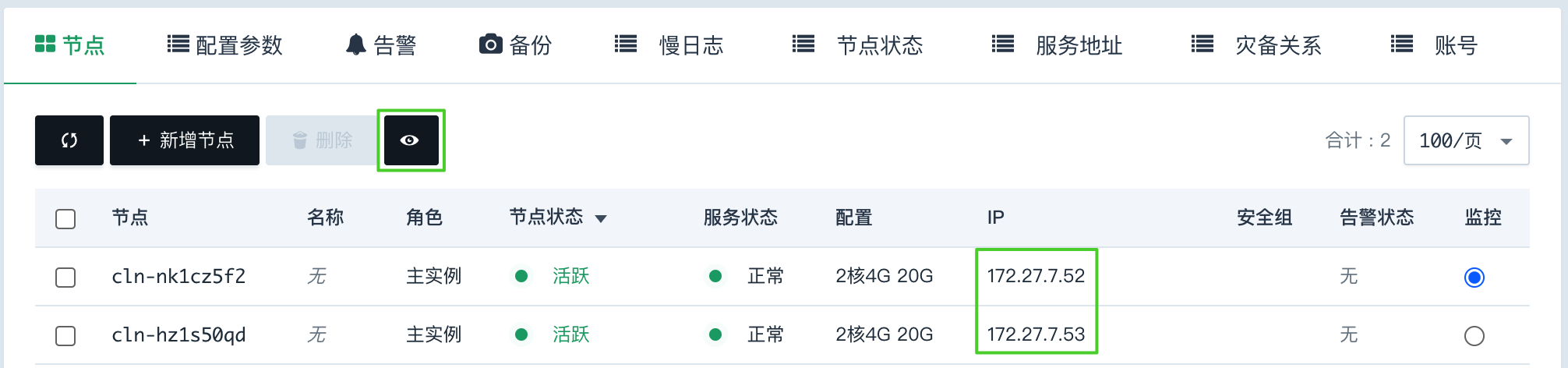 zabbix node ip