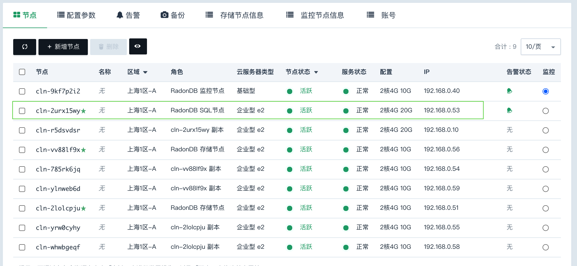 SQL 节点 IP