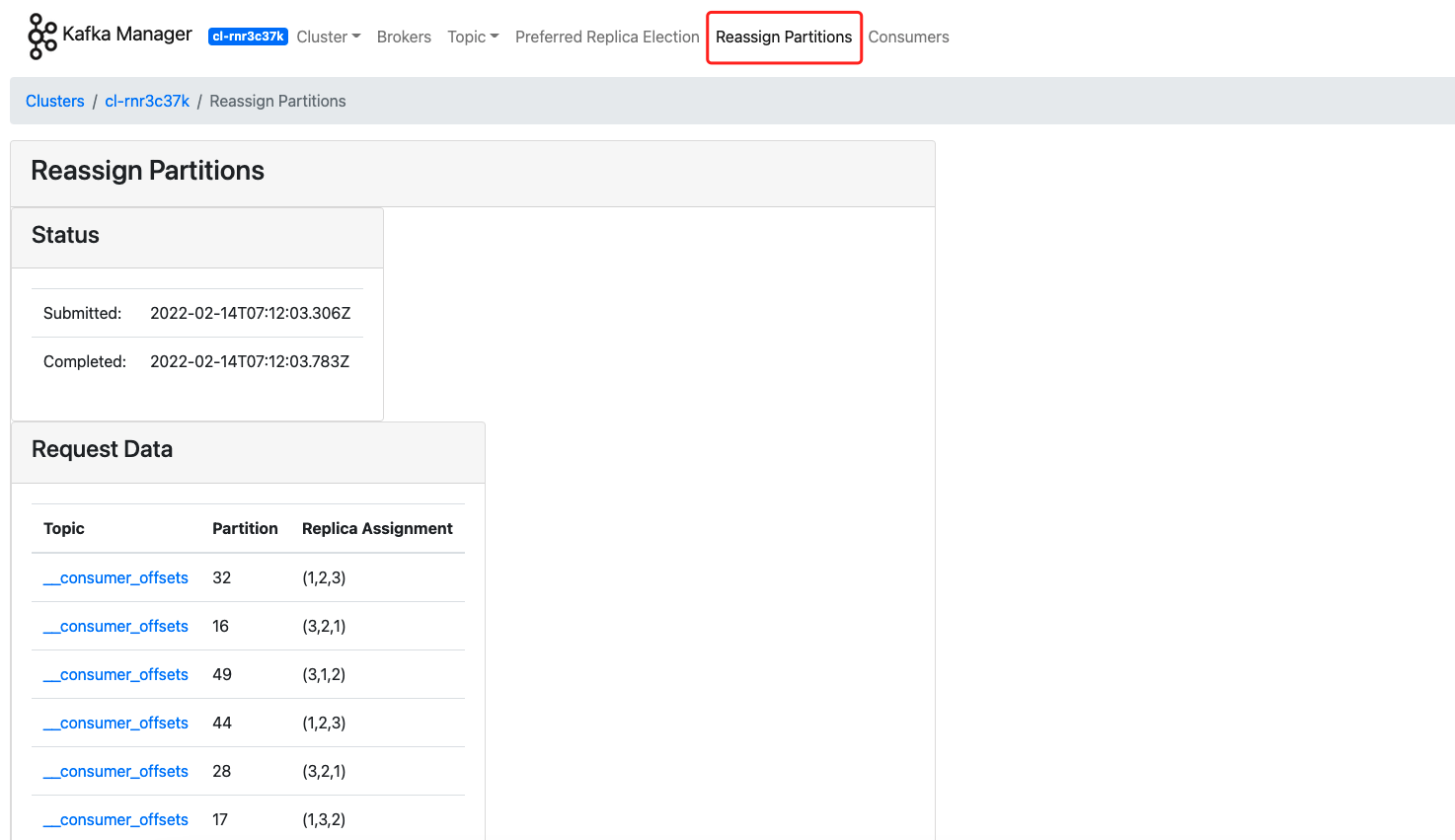 Reassign Partitions